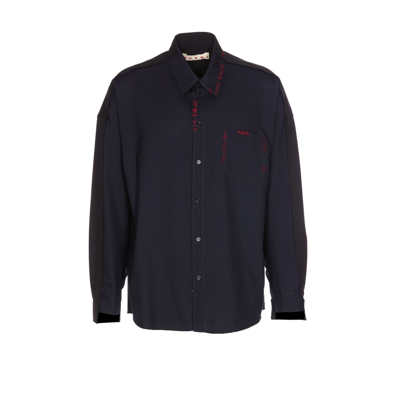 【送料 関税込】 MARNI MARNI STITCHING BACK CONTRASTING SHIRT MARNI STITCHING BACK CONTRASTING WOOL SHIRT CUMU0278QS