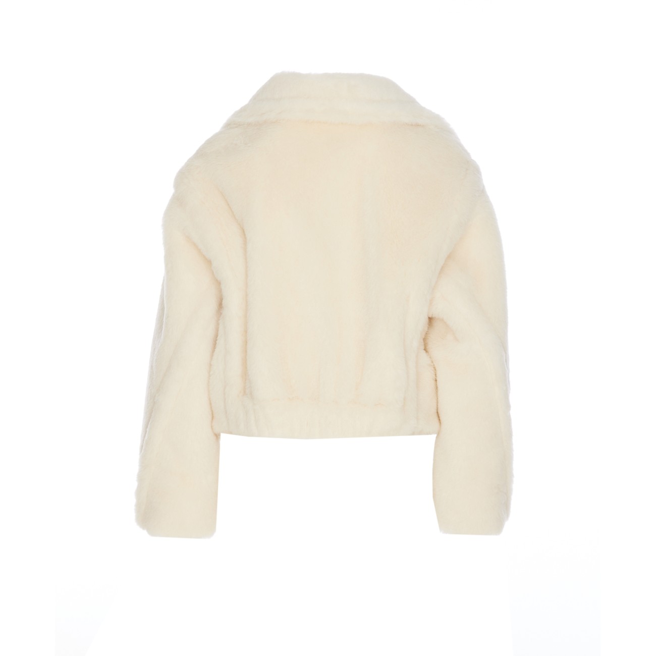 【Max Mara】OGGERI TEDDY BEAR ICON CROP COAT Cropped Teddy Bear Icon Coat in alpaca and wool, white
