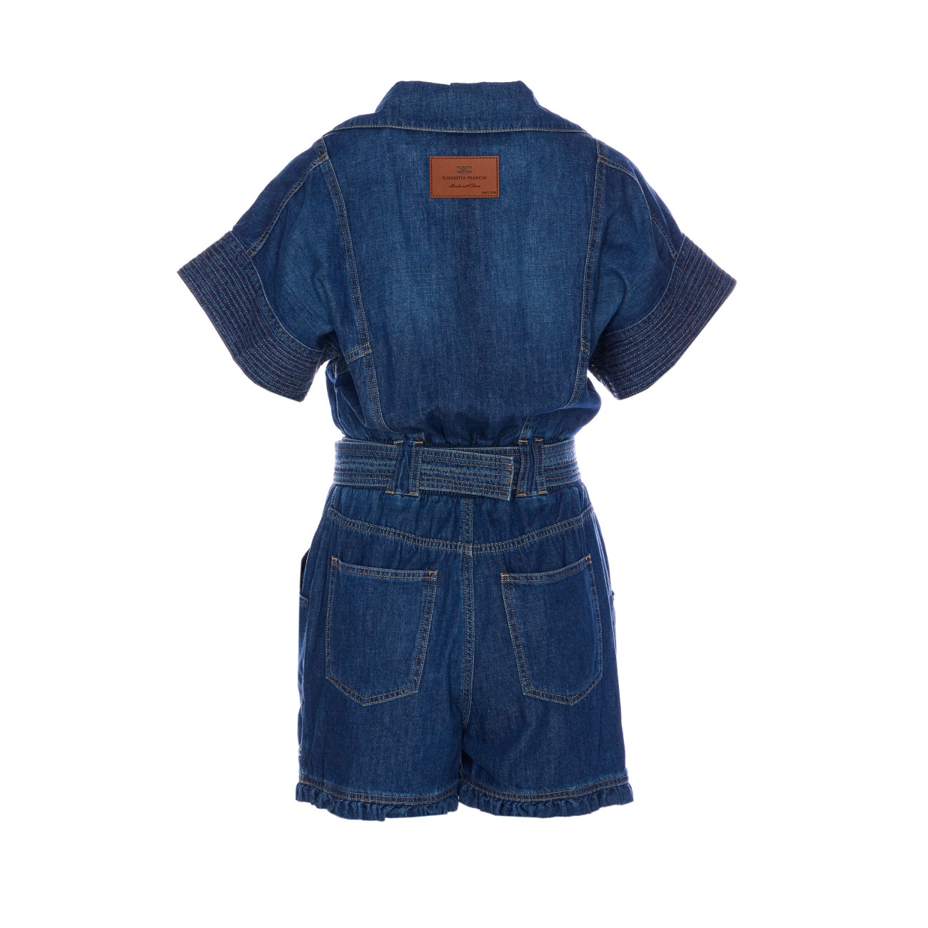 ジャケット ELISABETTA FRANCHI SHORT DENIM SUIT WITH BELT short-denim-suit-with-belt.jpg