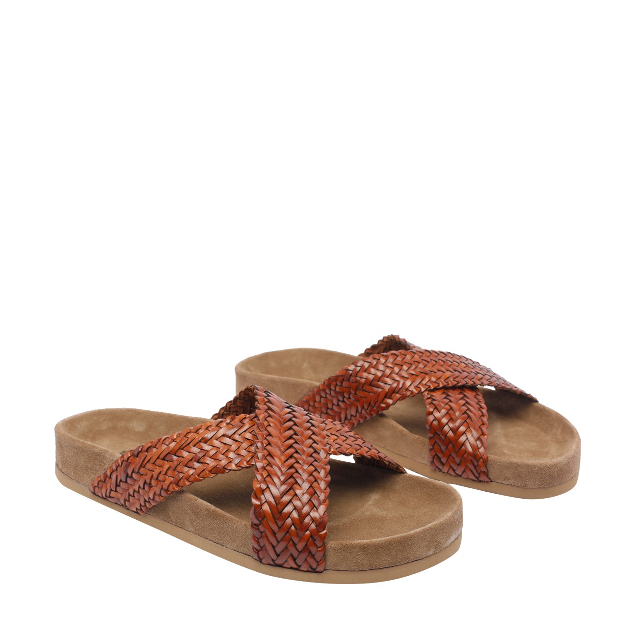 サンダル・ミュール DRAGON DIFFUSION Women Sandals 5109 TAN BLACK EDGE Orange SANDALS 5109/TAN BLACK EDGE | Bruna Rosso