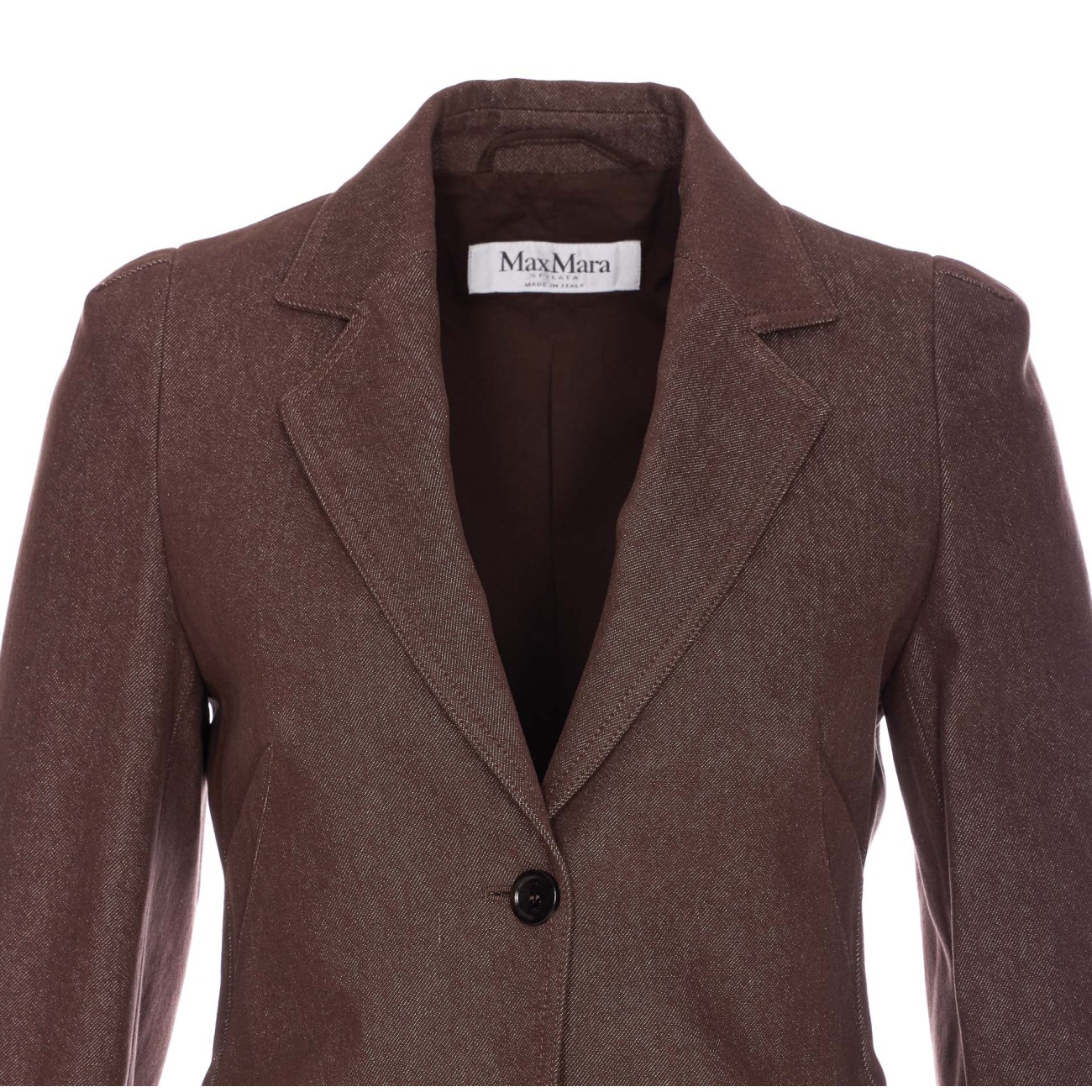 ジャケット MAX MARA AGGUATI COTTON BLAZER DENIM EFFECT Denim-effect cotton blazer, brown | 