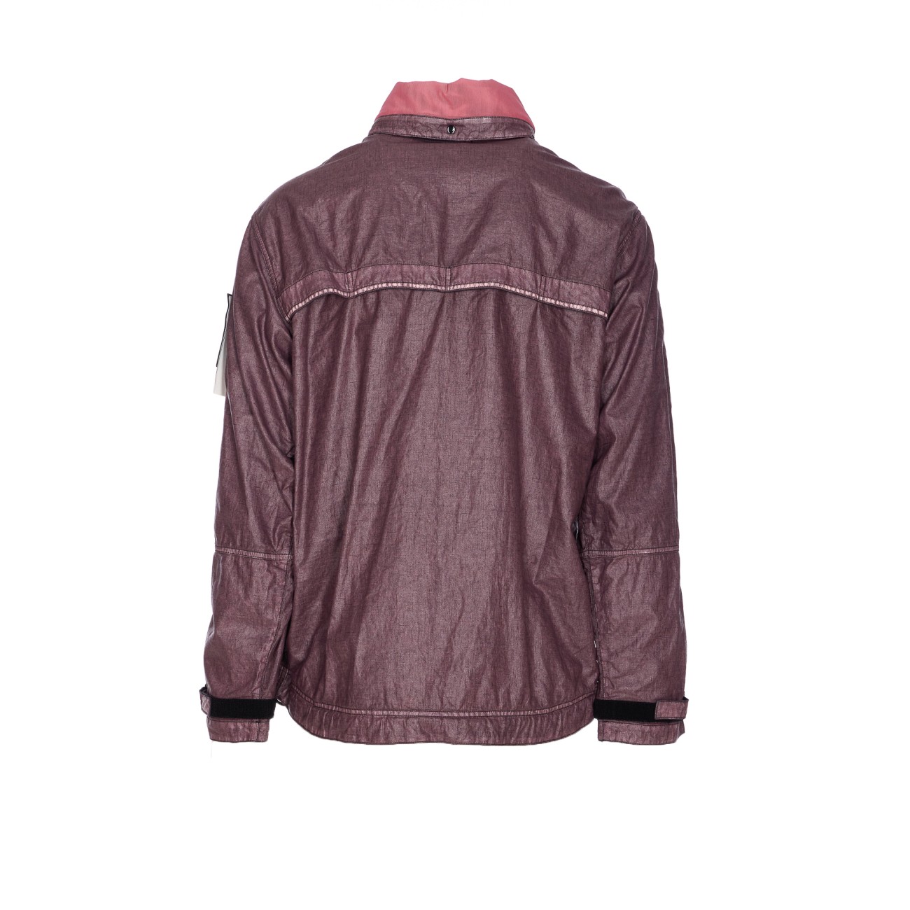 パーカー・フーディ Stone  LOGO RAW LINEN PLEATED PARKA Stone Island Logo Raw Linen Pleated Parka in Purple for Men