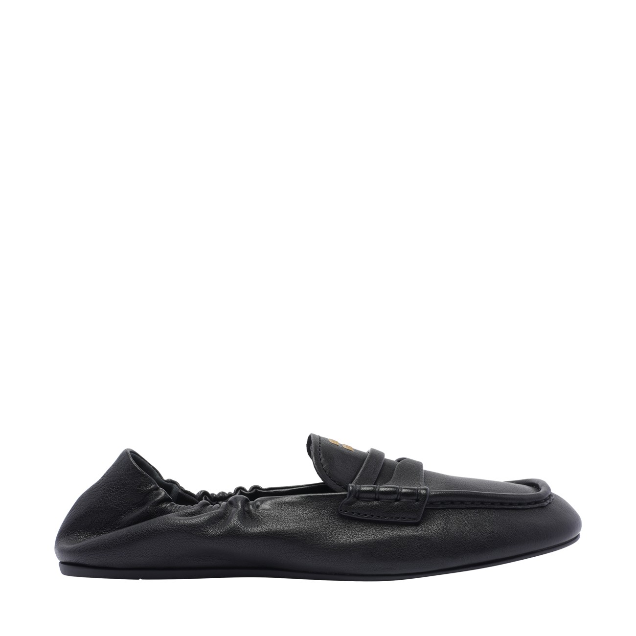 ローファー・オックスフォード MIU MIU Ruches leather loafers with lettering logo Ruches loafers | Miu Miu | OTTODISANPIETRO