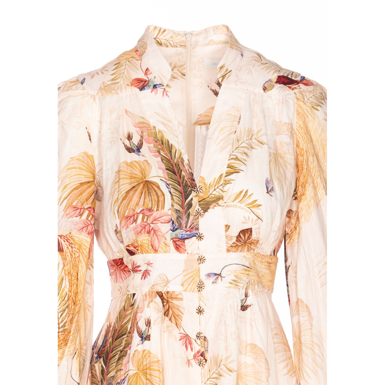 ASCENSION PLUNGE MIDI DRESS 5146DSS253/CRMPLMFLO | Bruna Rosso