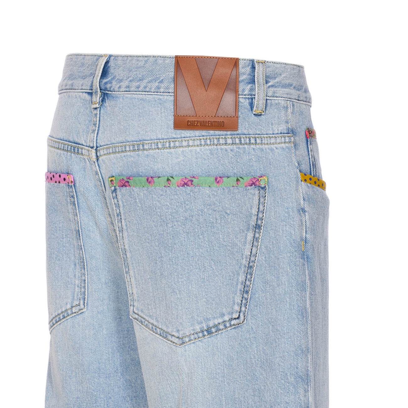 EMBROIDERED DENIM PANTS DD20G94W/508 | Bruna Rosso