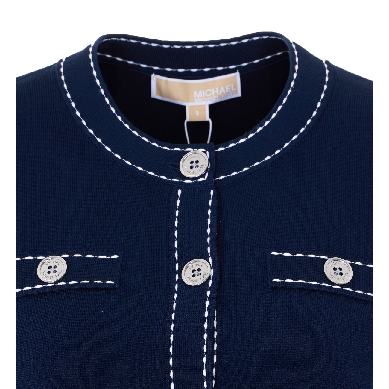 KNITTED STRETCH CARDIGAN WITH CONTRASTING PROFILES MR661EW33D/409